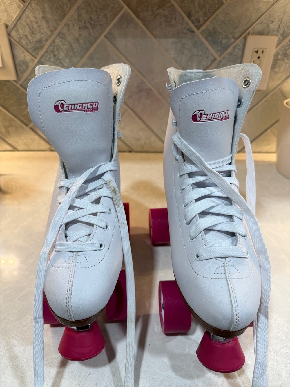 Women’s classic white quad roller skates from Chicago Skates